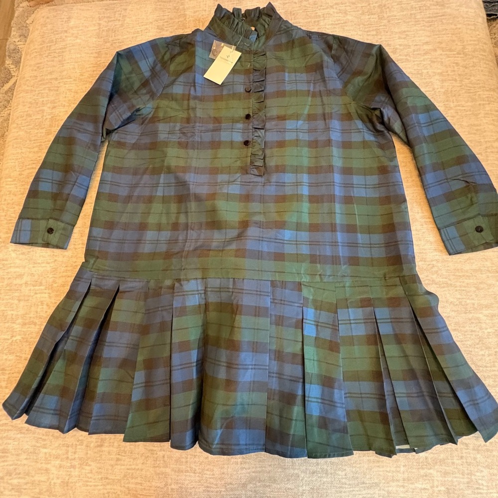 Tuckernuck Blackwatch Tate Plaid Academia Long Sleeve Mini Dress Size XXL NWT - Picture 3 of 10